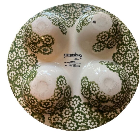 Temptations Green Old World Divided Condiment Nut Party Serving Dish - Picture 5 of 12